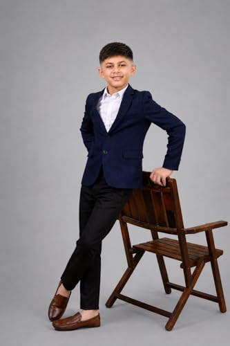 Image of SaintX Kids Boys Premium Blazer | Stretchable Structured Performance Grade Fabric | Fully Lined | Slim Fit | Formal & Casual Multi-Purpose Coat (1-14 Years KB02)