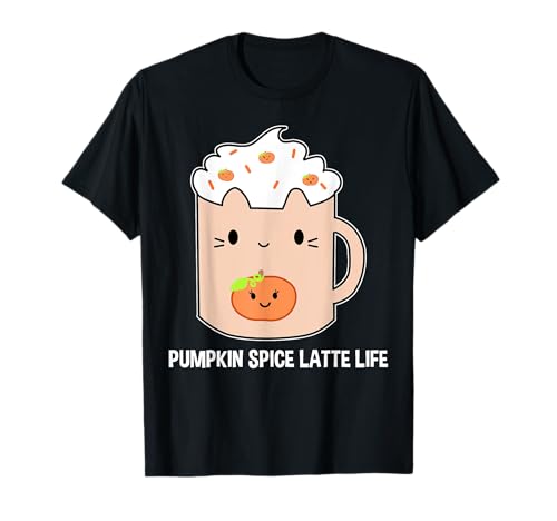 Kawaii Pumpkin Spice Latte Shirt per le donne che amano i gatti Maglietta