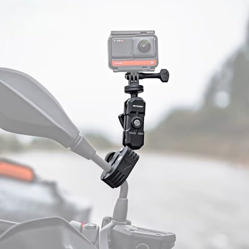 Image of Action Camera Power Clamp Mount with 360 Dual Ball Head, Anti-Theft Knob, Aluminium Bike /Motorcycle /Scooter Clamp, Multi-Position Mount Compatible with Action Cameras for DJI Osmo, Hero, Insta360