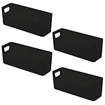 FYting Storage Baskets,4Pcs Baskets for Shelves,Kitchen Storage Organisation,U-port Small Storage Basket for Store Cosmetics, Stationery, Socks, Underwear, Phone Cases(Black,25.5x8.5x8cm)
