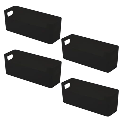 FYting Aufbewahrungskorb,4 Stück Badezimmer Organizer, Schubladen Organizer,Schminktisch Organizer,U-Port-Organizer Box für Schreibwaren, Socken, Unterwäsche, Datenkabel(Schwarz,25,5 x 8,5 x 8 cm)