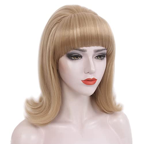 STfantasy Beehive 60s Wigs Gothic Wigs for Women Mrs Claus Fancy Dress Costume Cosplay Party Hair (Ash Blonde) - Image 2