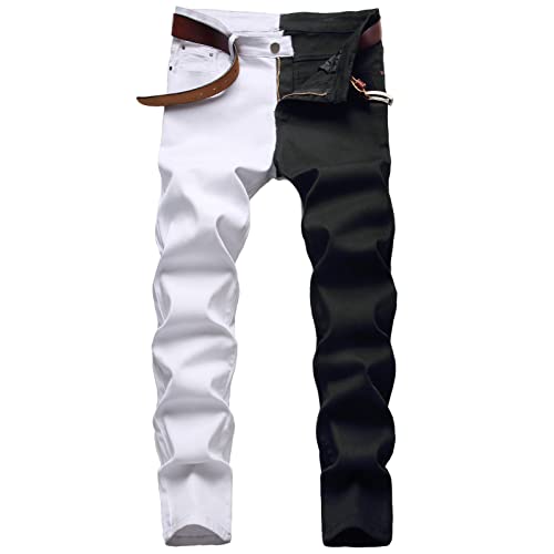 Jeans slim pour hommes de couleur d'épeage avec finitions travaillées breaking hole