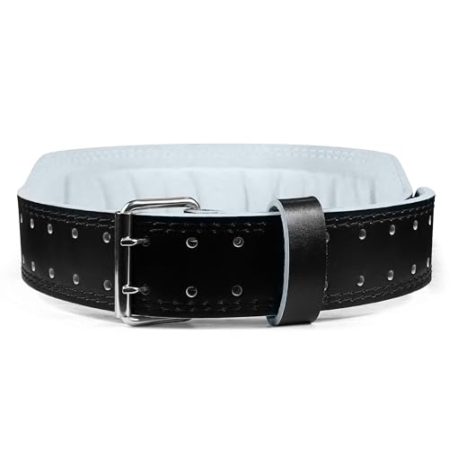 Deal: CAP Barbell Premium Leather Weightlifting Belt – Heavy-Duty Support for Squats, Deadlifts, and Core Stability(Large, 4in W x 47in L)