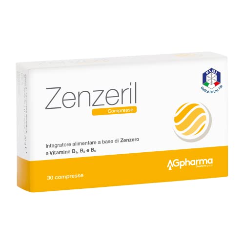 AGpharma Zenzeril 30 Compresse - Integratore Alimentare a base di Zenzero e Vitamine B1, B2 e B6