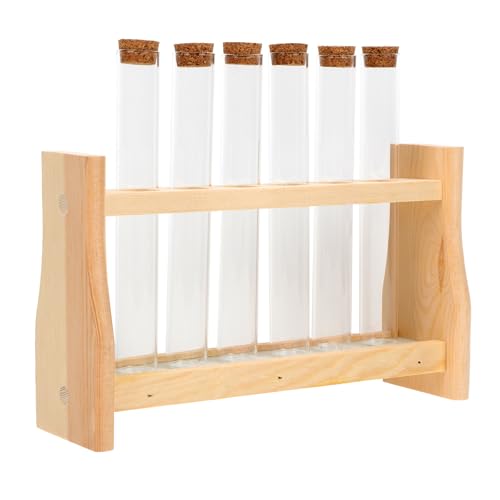 Support en bois pour tubes à essai en verre stable et résistant