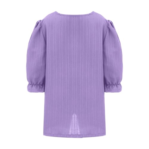 Girls Athletic Tops Size 14 Summer Casual V Neck Fashion Trendy Solid Color Puff Sleeve Loose Fit Tennis Tops for Girls4