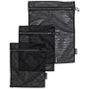 Brabantia - Washing Bags - Protective Mesh Laundry Bag - for your Delicates - Easy to Use Zipper - Special Pull-Tab Cover - Laundry Essentials - Set of 3 in 2 Sizes - Black - 33 x 25 cm / 45 x 33 cm