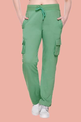 Image of White Moon Women's 4 Pocket Cargo Joggers for Gym - Comfortable Track Pants for Women, Cotton Jogger Combo Pack of 2, Ideal Track Pants for Women, Cargo Joggers for Everyday Wear