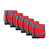 Case-it The Dual 2.0 2-in-1 Zipper Binder | Two 2-Inch D-Rings, 700 Sheet Capacity, 5-Subject Expanding File Folder, Multiple Pockets & Storage Organizer, Shoulder Strap | Dual-301 Fire Engine Red | 6 Pack