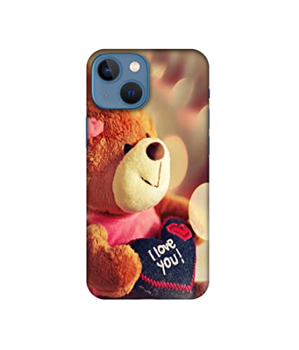 Image of Amazon Brand - Solimo Designer Teddy Bear 3D Printed Hard Back Case Mobile Cover for Apple iPhone 13 Mini (Plastic Multicolor)