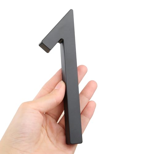 HASWARE 6 Zoll schickes ABS Hausnummern - Schwarzer schlanker Design (Schwarz, 1)