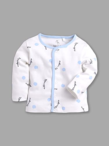 Image of Baby GO Unisex Baby 100% Cotton Full Sleeve Front Open T-Shirt Pack of 3 | Soft Breathable Infant Clothing Set with Snap Buttons | Comfortable Layering Top for Newborn Baby Boys & Baby Girls