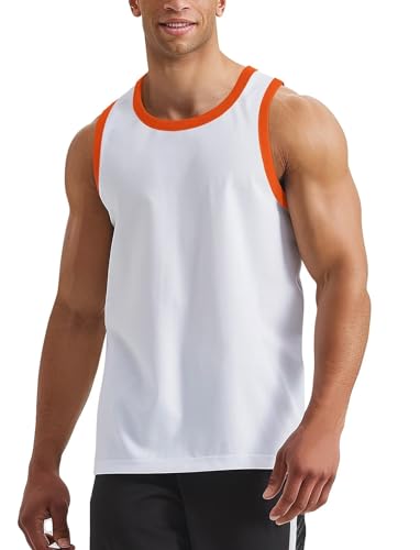 Zengjo Tank Tops for Men Athletic Jersey Ringer Tanks for Sports Sleeveless Shirts3