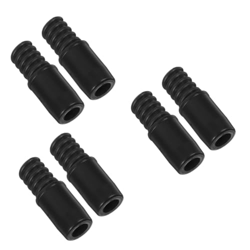 MOLUCKFU 6 Pcs Plastic Extendable Broom Handle Attachments Broom Handle Tips Black Broom Stick Pole Tip