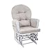 Nursery Glider & Ottoman Sets, Reclining Glider Rocker with Ottoman, Nursery Rocking Breastfeeding Maternity Chair for Baby Room, Recliner Glider with Ottoman, Padded Arms - Light Gray, Light Gray