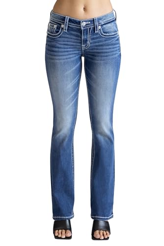 Miss Me Women's Paisley Print Fleur De Lis Mid-Rise Bootcut Jeans2
