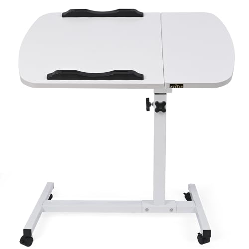 Actier ACT0001W Multifunctional Height Adjustable Table With Wheels | Ultimate Single Workstation, Study Desk, Bedside Table, Recliner Tray Table, Presentation Cart And Laptop Stand | Tilting Tops cover