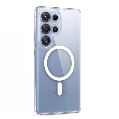 Image of amazon basics Clear Magnetic Case Cover for Samsung Galaxy S25 Ultra 5G [Compatible with MagSafe Accessories] Slim Shockproof Magnetic Transparent Phone Cover Case