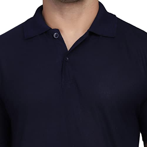 INKKR Men's Combo Polo Neck Cotton Blend Solid T-Shirt (Pack of 2)