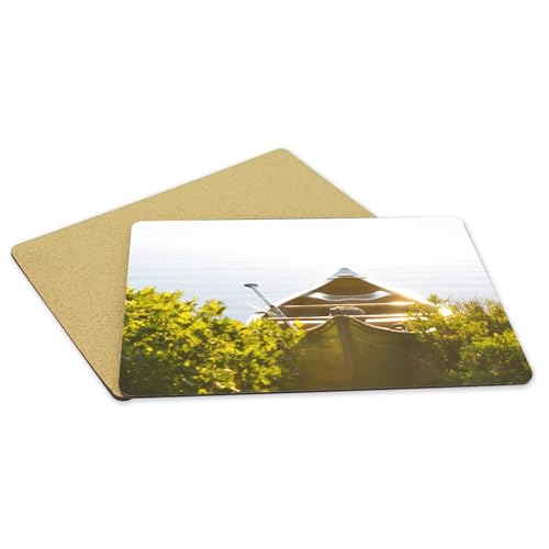Sets de table liège lac canoë grand format 4 napperons de table souples pour protection - 5