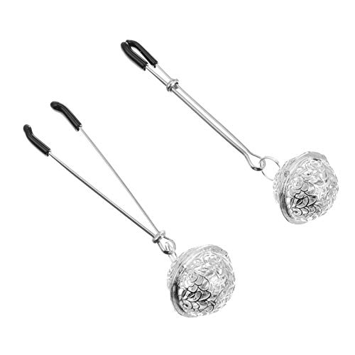 HEALLILY Anel de mamilo, aço inoxidável, pino pendurado, bico pequeno de sino, barra de mamilo, joia