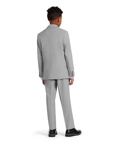Image of Calvin Klein Boys Flat-Front Bi-Stretch Dress Pant, Straight Leg Fit, Belt Loops & Front Pockets