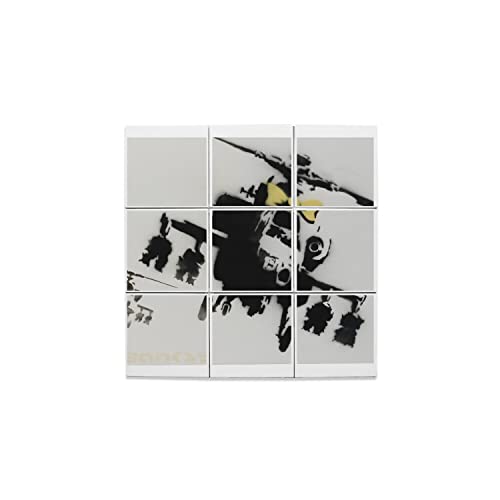 Carreaux céramique Banksy Pretty Copter 10,8x10,8 cm pour tableau mural graffiti