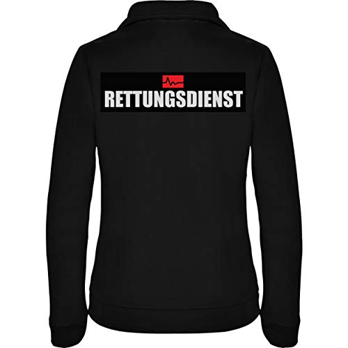 Rettungsdienst Damen Fleece Jacke Jacket Pullover Full Zip L17W black (S)