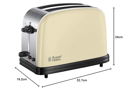 Russell Hobbs RU-23334 Stainless Steel 2 Slice Toaster, Cream,Cream