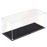 DOFOPO Acryl Schaukasten für Modellauto Staubdichte Acryl Vitrine für Sammlerstücke Transparente Präsentationsbox mit Schwarzer Basis 50 x 20 x 20 cm