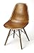 HomeRoots Wood Medium Brown Leather Dining Chair