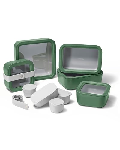 Caraway 14pc Glass Food Storage Container Set - Easy to...