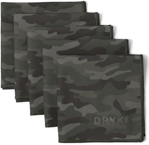 DRYKI Sweat Absorbing Handkerchiefs - The Original Sport Microfiber Hankies for Wicking Sweat from Hands, Face, Body