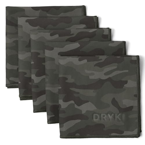 Sweat Absorbing Handkerchiefs - The Original Sport Microfiber Hankies for Wicking Sweat from Hands, Face, Body (Moss Camo, 5 Pack)
