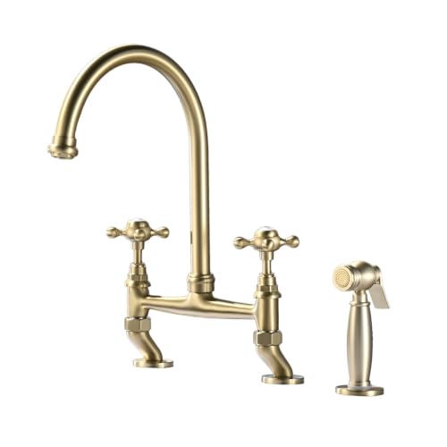 Robinet laiton retro brossé or pour créer une cuisine chaleureuse
