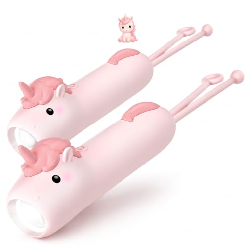 Image of Rechargeable Kid's Flashlight, LED Kid Flashlight for Boys and Girls, Pink Unicorn for 4-6 Year Old Girls and Boys, Camping and Outdoor Exploration, Birthday Gift (2 Unicorn)