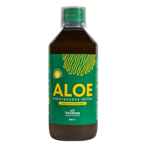 Vestena – Aloe Arborescens mit Agave, 100 % pur & natürlich – Rezept nach Padre Zago. Natürlicher Detox-Saft für Leber & Darm, stark entwässernd & schlank machend – 500 ml – Made in Italy