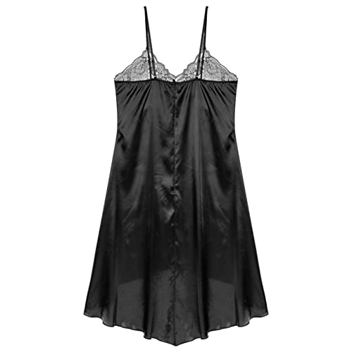 Sxiwei Men Satin Nightgown Pajamas Lace Sissy Dress Nightshirt Long Robe Crossdress Nightwear Underwear4