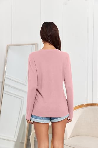Image of TASAMO Women's Lightweight Button Down Cardigan Sweaters Long Sleeve Classic V Neck Knit Soft Shrugs with Pocket