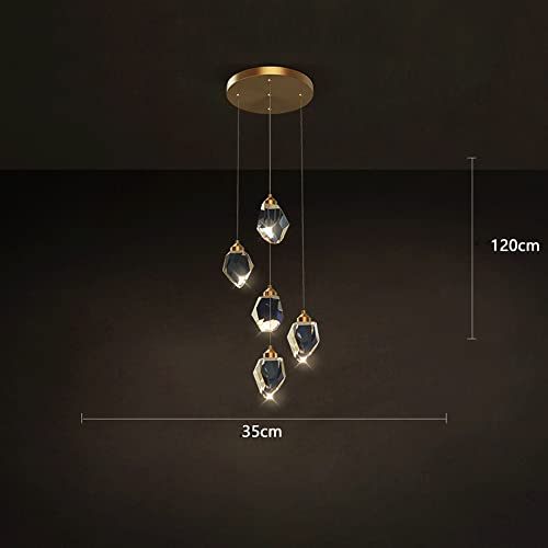 Lustre en cristal à 5 têtes pour remplacer un éclairage terne par une suspension LED diamant - 5