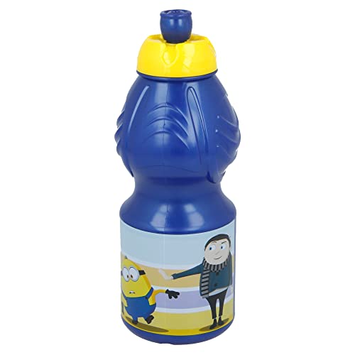 Stor Minions 2 Bouteille d'eau en plastique pour enfant avec fermeture anti-goutte 400 ml