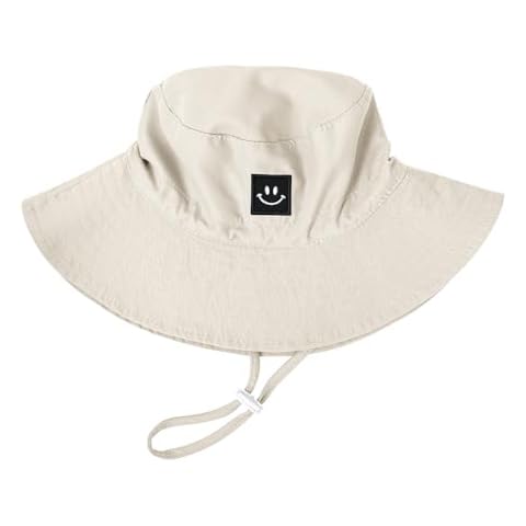 Baby Toddler Sun Hat,Kids Summer UPF 50+ Foldable Beach Bucket Hat for Boys Girls Children 6-24 Months Khaki Cover
