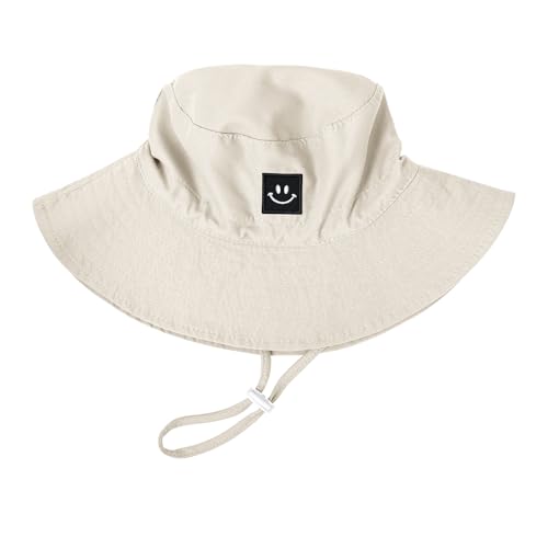 Baby Toddler Sun Hat,Kids Summer UPF 50+ Foldable Beach Bucket Hat for Boys Girls Children 6-24 Months Khaki
