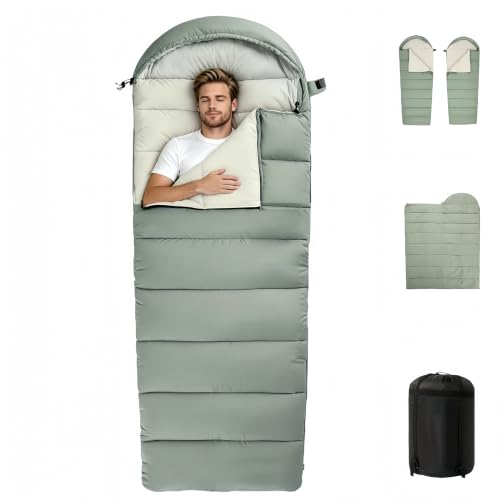 Bolsa de dormir tipo sobre conectable y lavable para 3 estaciones, ideal para camping y descanso en oficina