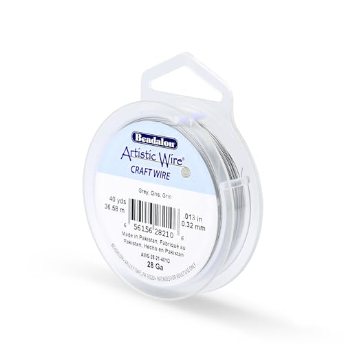 Image of Artistic Wire, 28 Gauge Tarnish Resistant Colored Copper Craft Wire, Grey, 40 yd