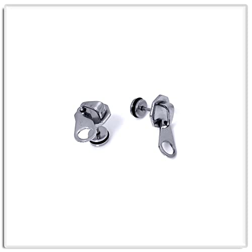 Xusamss Punk Body Piercing Stainless Steel Zipper Stud Earrings3