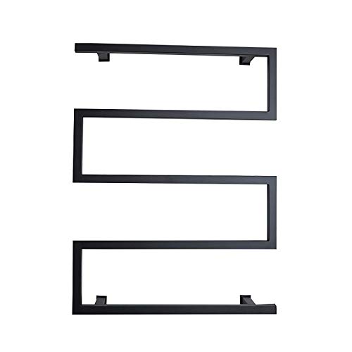 ZQFIDFYR Towel Warmer, Black Electric Heated Towel Rack with 5 Bars, 304 Stainless Steel Heated Towel Rail Wall Mounted Waterproof Bath Towel Heater (Plug in)