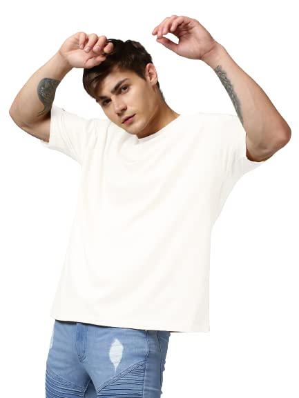 Image of URGEAR Men's Cotton Printed Drop Shoulder - Hip Hop - Down Shoulder- Baggy Loose fit- Stylish Oversized t Shirts for Men