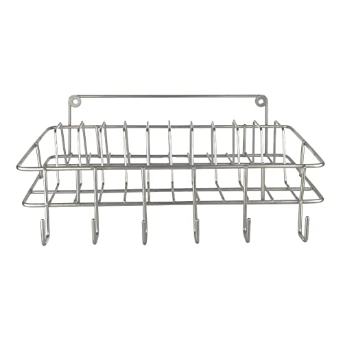 Image of Cri8Hub Multipurpose Wall Hanging Stainless Steel Big Mug,Cup & Saucer Holder, Plate Organizer Space Kitchen Saving Rack Utensil Kitchen Rack (Stainless Steel), Hanging Shelves, Standard
